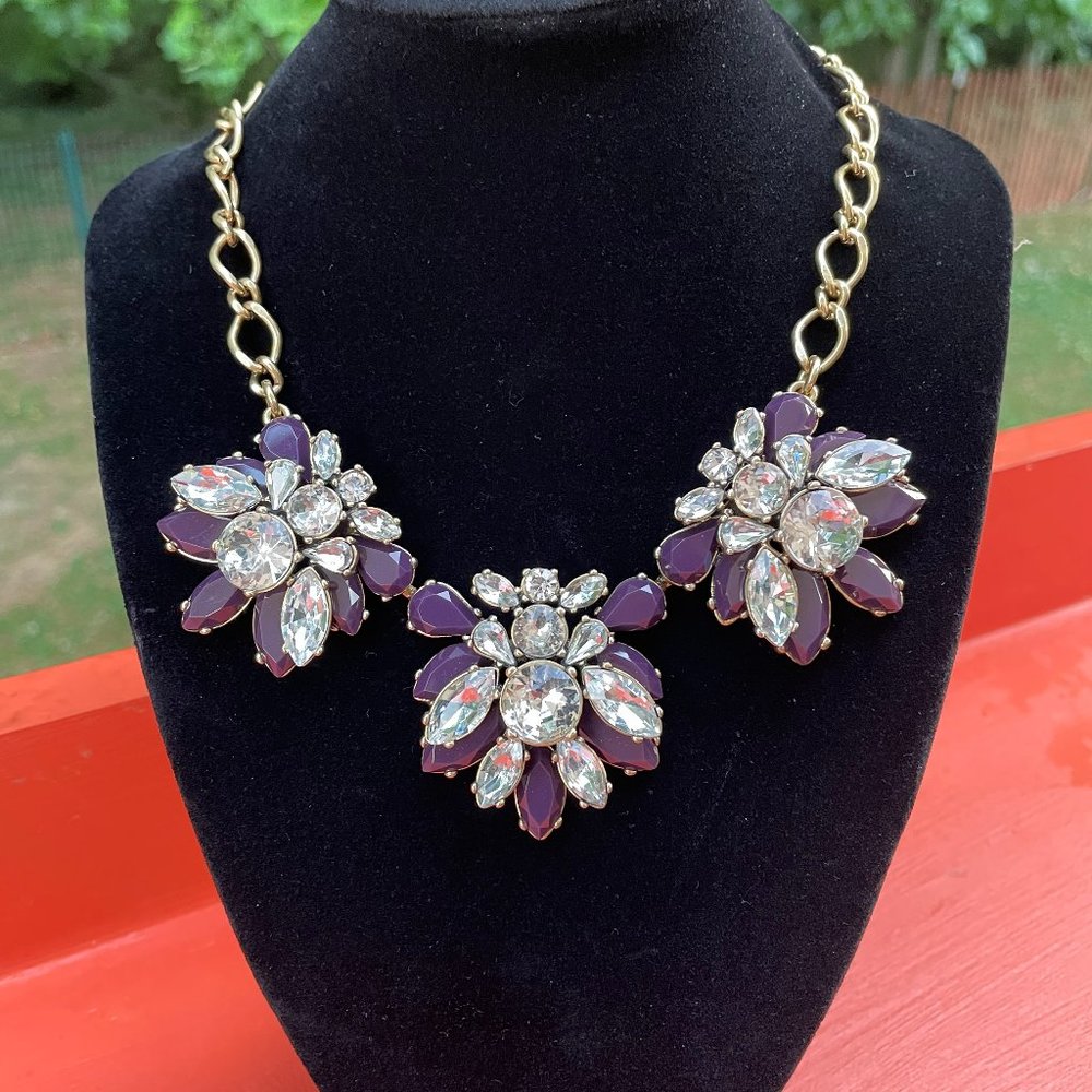 Purple bib necklace